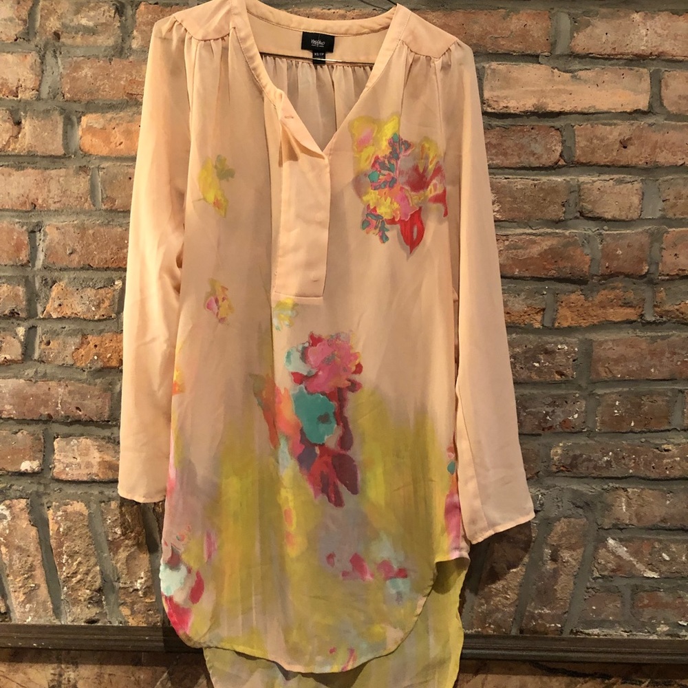 Printed shirt dress with wide placket